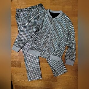 Holograph Pattern Jacket And Pants